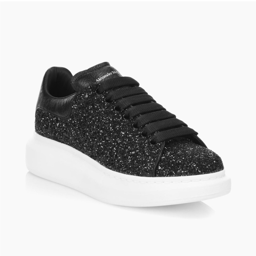 Alexander McQueen Black Glitter Women’s Sneakers Size 37 - Picture 8 of 16